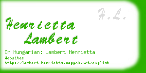 henrietta lambert business card